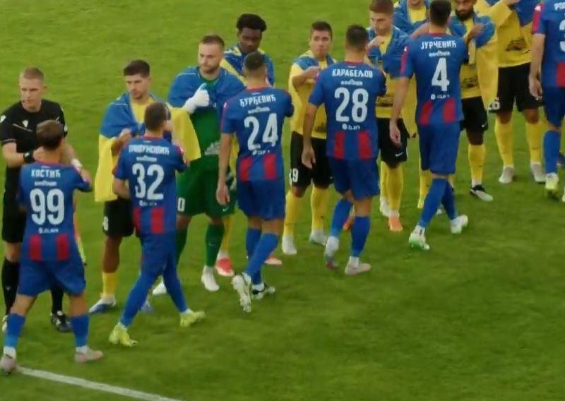 Ukrajinski nogometaši odbili se rukovati s Partizanovim igračima. 'Vi ste naši neprijatelji'