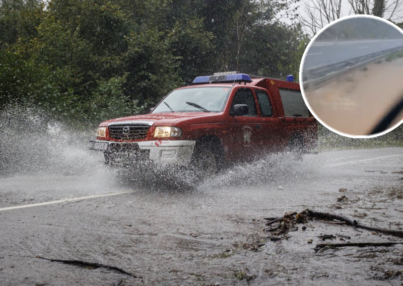 Dramatična snimka s A1, obilna kiša na riječkom području, potop i u Metkoviću