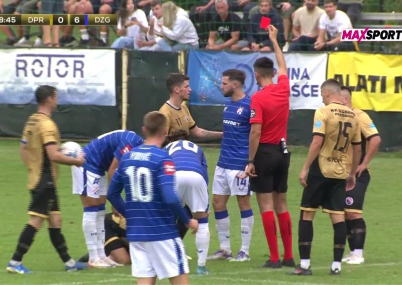 Dinamo je kod niželigaša imao 6:0, a onda je pojačanje Modrih dobilo izravan crveni karton; pogledajte što se dogodilo