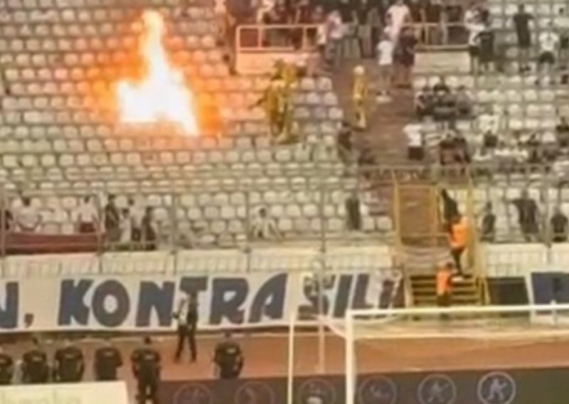 Pogledajte vatru na sjeveru Poljuda! Bijesna Torcida zapalila vlastitu tribinu