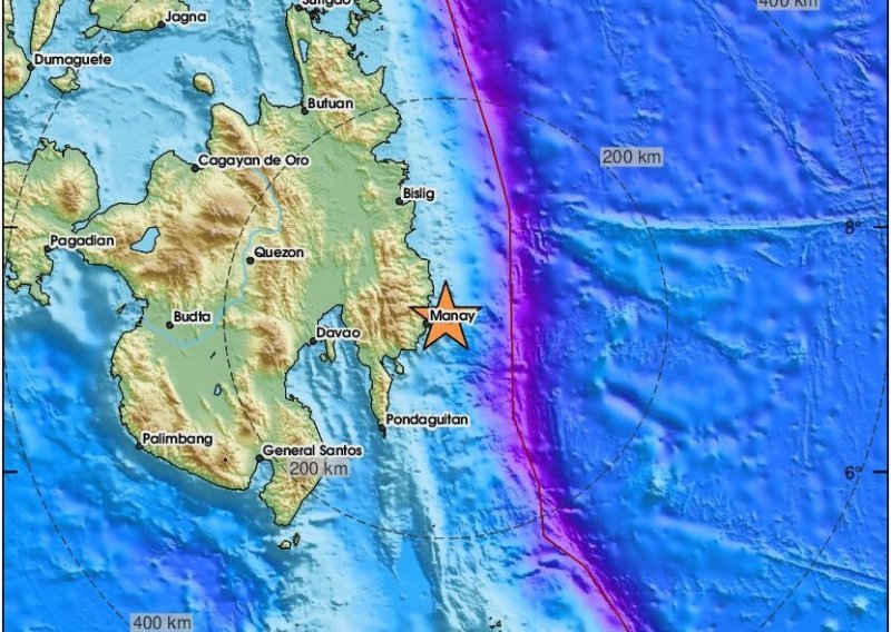 Potres magnitude 7,6 pogodio južne Filipine