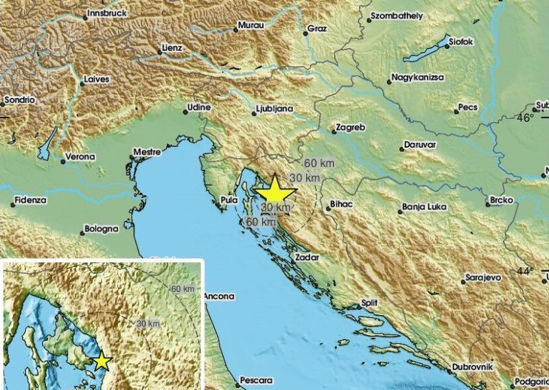 Potres zatresao Kvarner tijekom noći