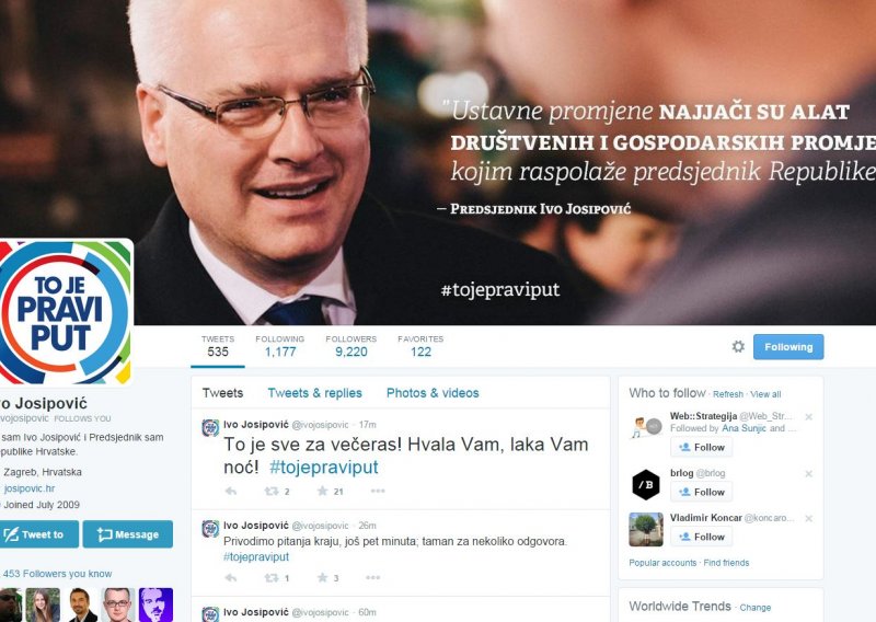 Josipović se spustio u narod i odradio kampanju i na Twitteru