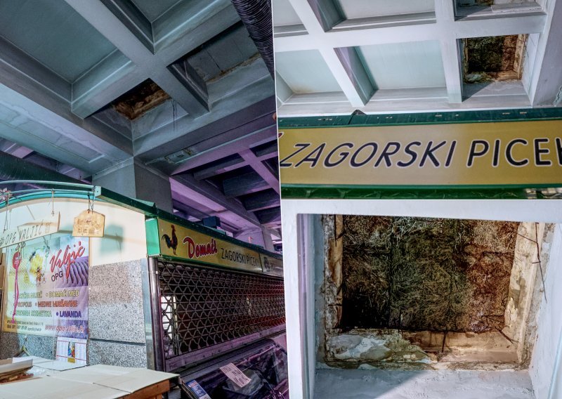 FOTO Urušio se strop na zagrebačkom Dolcu, zatvorili dio tržnice. Oglasio se Holding