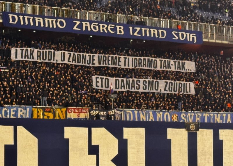Boysi na kraju utakmice izvjesili poruku u čast Rudiju Belinu i sve rekli o igri Dinama