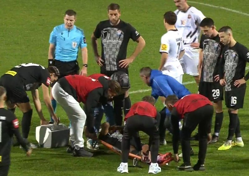 Pogledajte trenutak kada je utihnuo stadion u Gorici: Hit igrača Vukovara iznijeli na nosilima