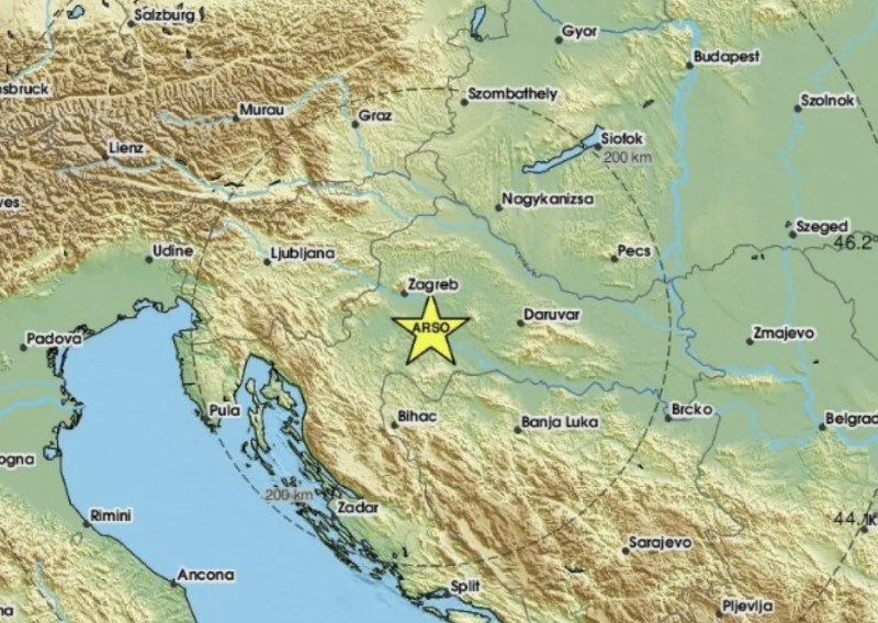 Slab potres noćas probudio ljude na području Zagreba i Siska