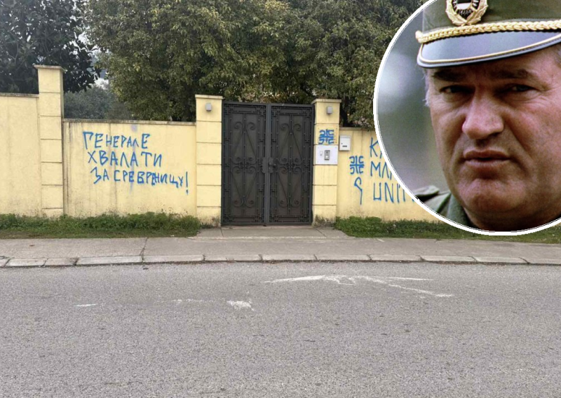 Na veleposlanstvu BiH osvanuli grafiti: 'Kafa, slatko, Mladić Ratko'