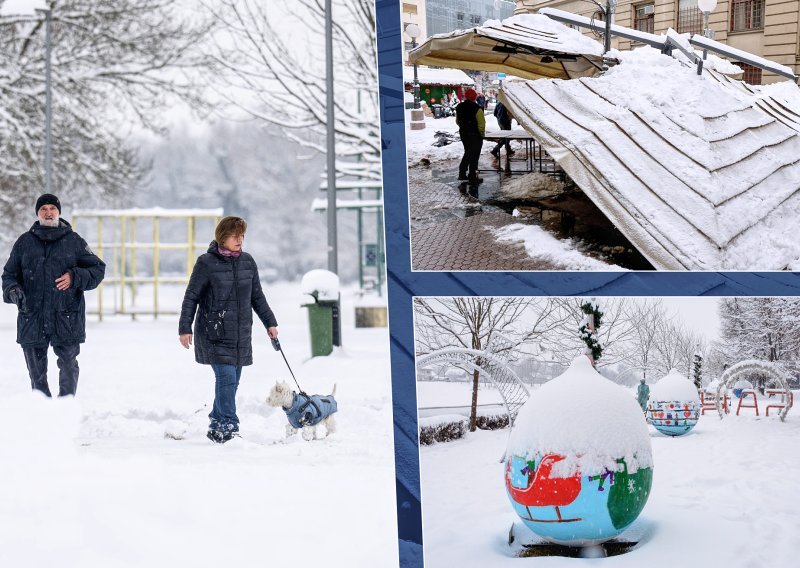 U Zagrebu nestašica soli i lopata, zbog snijega se urušila tenda u centru metropole