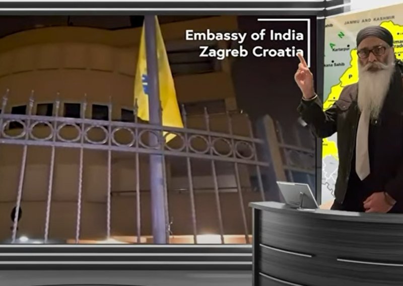 VIDEO Sikhi skinuli indijsku zastavu, hvale se vandalizmom veleposlanstva u Zagrebu: Oglasilo se ministarstvo