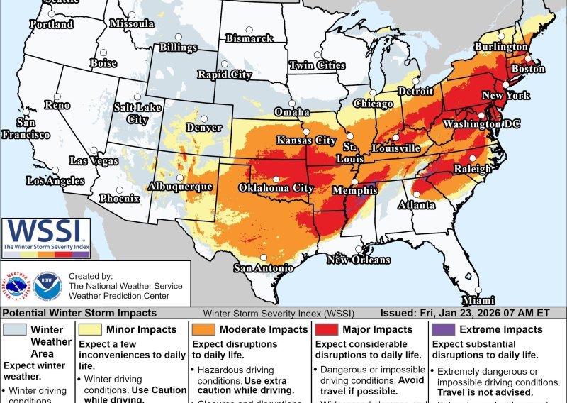 Velika zimska oluja i ledene temperature u SAD-u:Na udaru je 200 milijuna ljudi