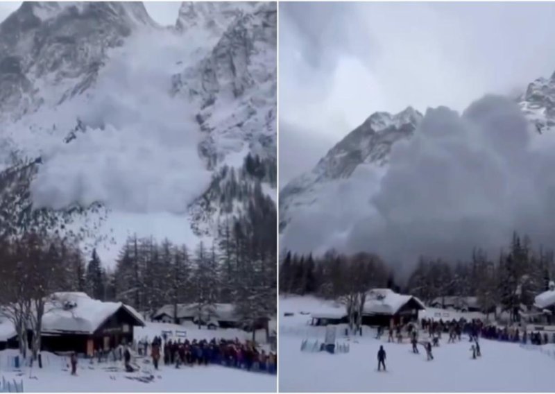 Dramatična snimka iz Italije: Masa snijega i leda projurila kroz borove, zatrpala užasnute skijaše