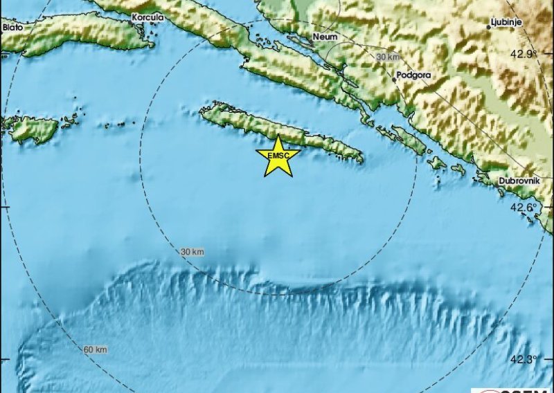 Potres pogodio jug Hrvatske: 'Dobro je zastreslo!'