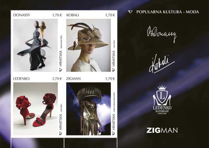 I Zigmanov korzet na markama Hrvatske pošte posvećene  hrvatskom modnom dizajnu