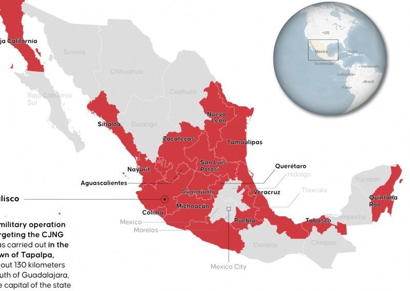 Kaos se proširio na osam meksičkih država: Pogledajte gdje je sve izbilo nasilje