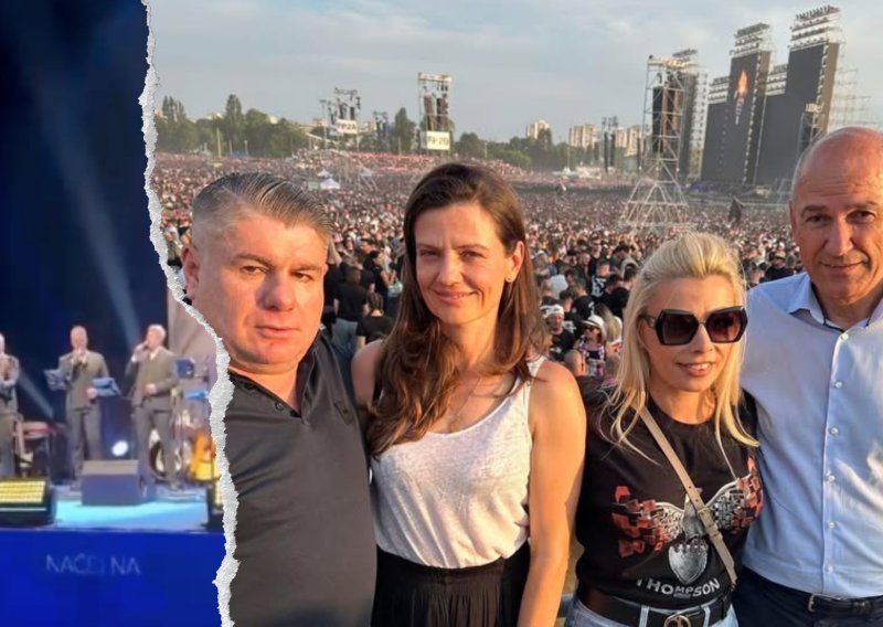 Na Janšinim skupovima pjeva se slovenski prepjev Thompsona. Morate to poslušati