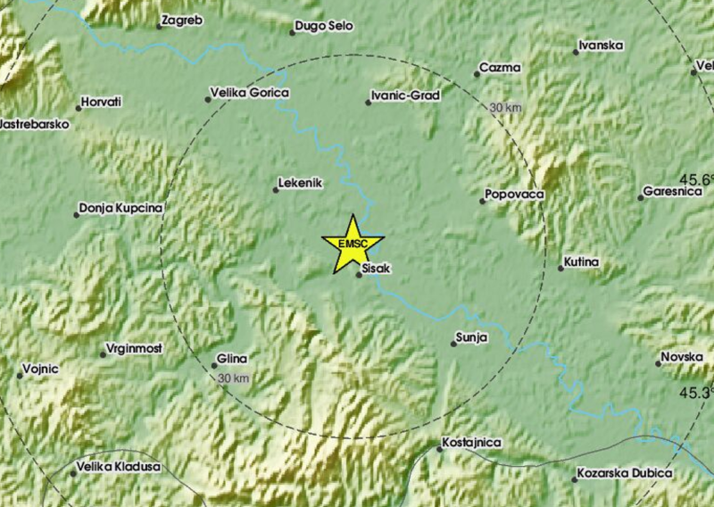 Potres probudio stanovnike Siska: 'Bome ga fino trese'