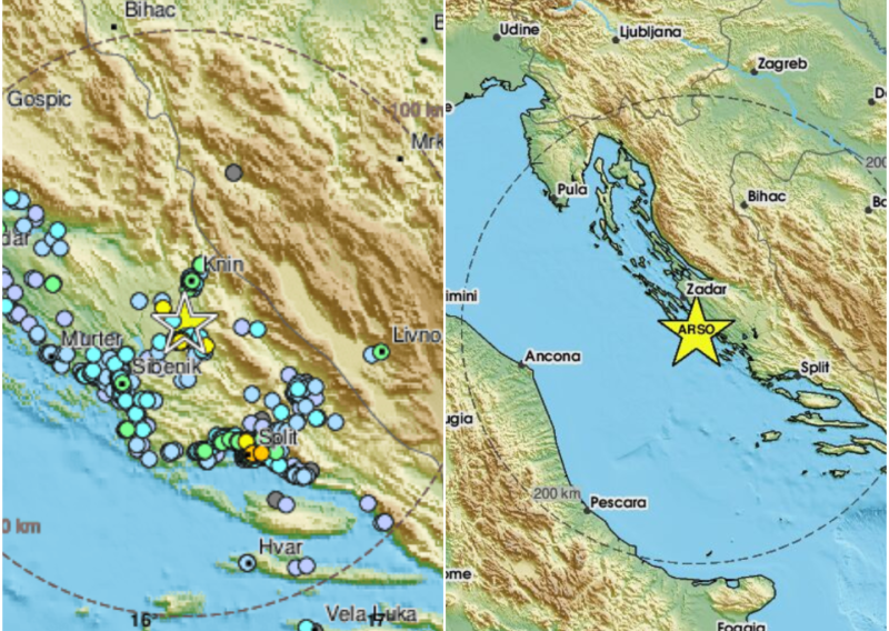 Dva potresa noćas pogodila Dalmaciju: 'Psi su se uznemirili'