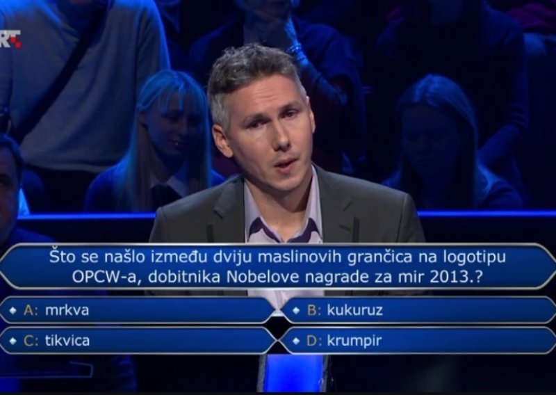 Došao do 13. pitanja pa sve riskirao: Znate li što skriva logotip OPCW-a u 'Milijunašu'