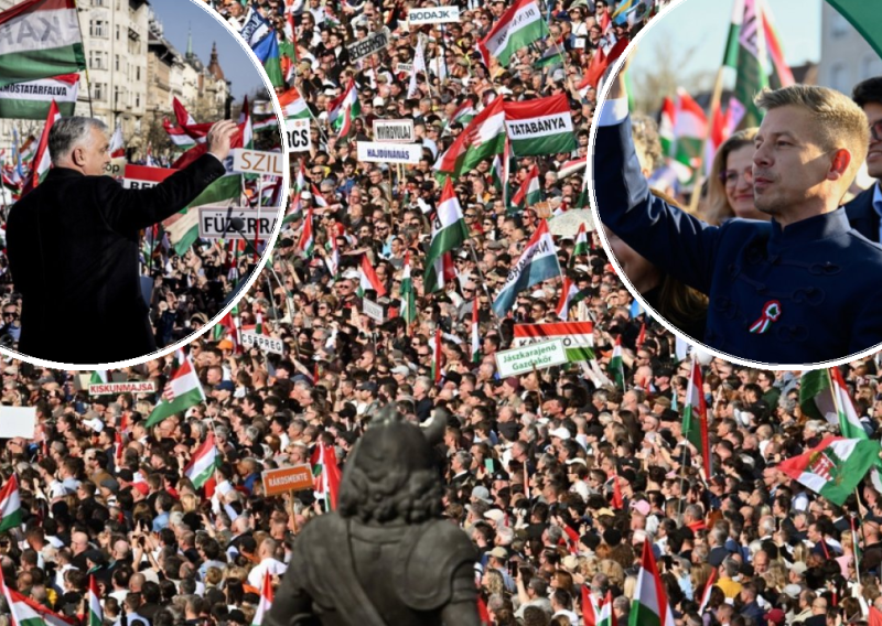 FOTO Politički dvoboj na ulicama Budimpešte: Orban i Magyar održali skupove u isto vrijeme