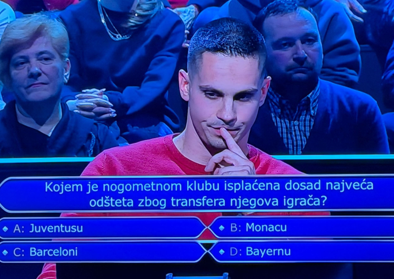 Znate li odgovor na nogometno pitanje iz Milijunaša?