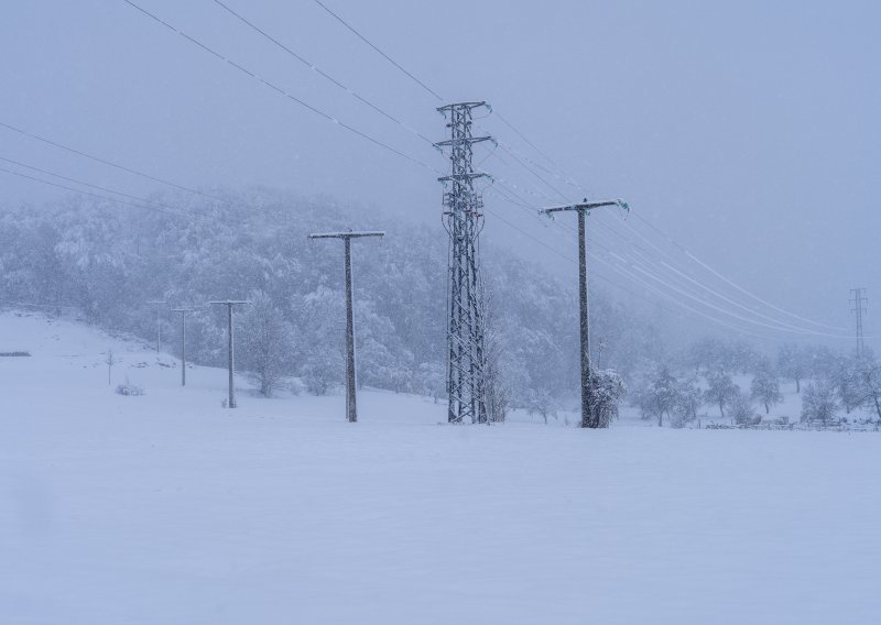 Kolaps u Lici: Dvije općine bez struje, kvarovi na dalekovodima u šumi zatrpanoj snijegom