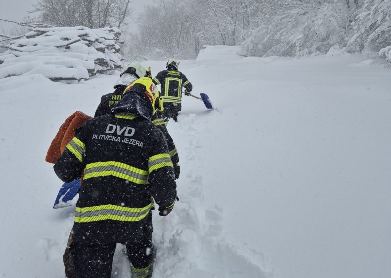 Vatrogasci iz šume spasili obitelj s bebom: Probijali se sat i pol vremena kroz snijeg