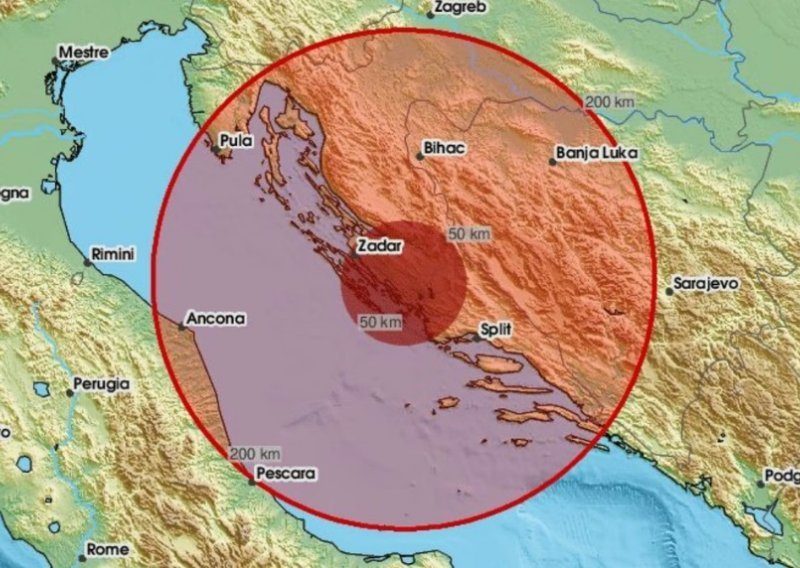 Potres u Dalmaciji: Epicentar kod otoka Žirja