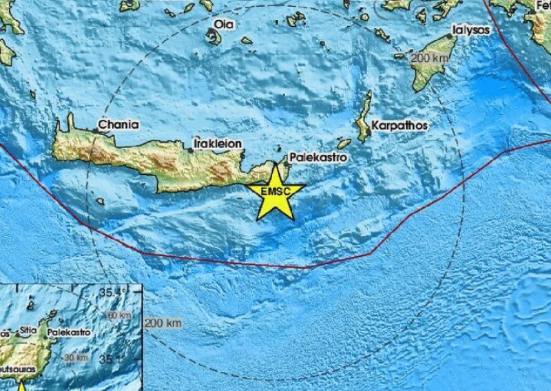 Snažan potres kod Krete