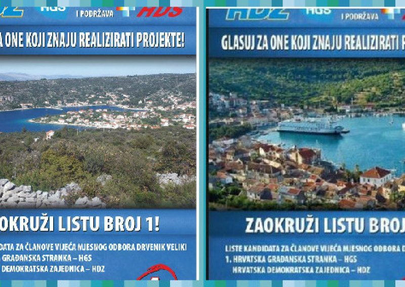 Bizaran uradak trogirskih HDZ-ovaca: Stavili pogrešan otok na plakat