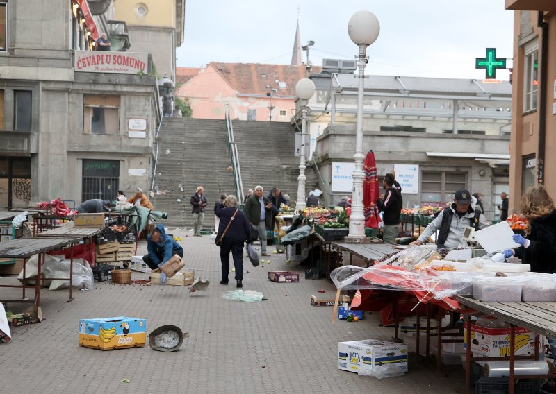Nevrijeme napravilo kaos na zagrebačkoj Splavnici, vjetar razbacao štandove