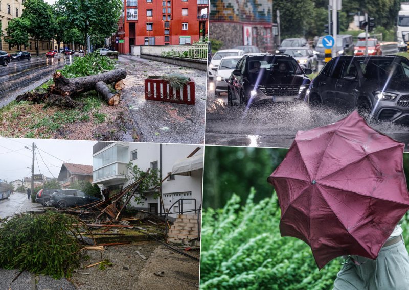 FOTO/VIDEO Nevrijeme stvorilo kaos u Zagrebu: Jedna osoba ozlijeđena, vatrogasci imaju pune ruke posla