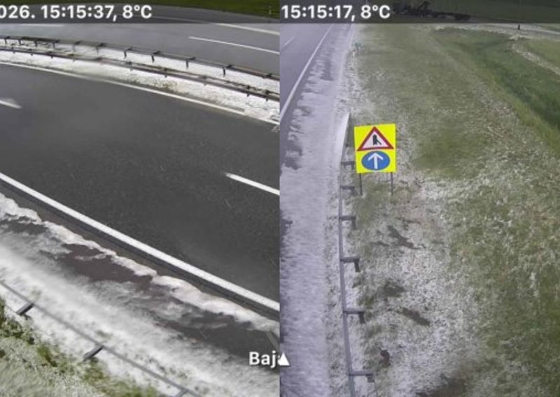 Tuča zabijelila autocestu: Kao da je usred zime. Ovo je čudo