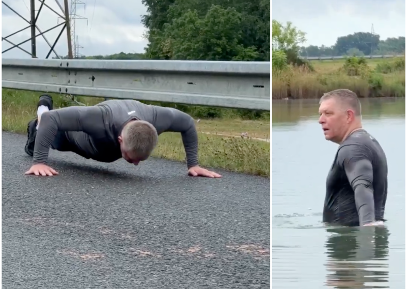 VIDEO Fico pokazivao mišiće na mrežama: Bacio se na sklekove, a onda i u jezero
