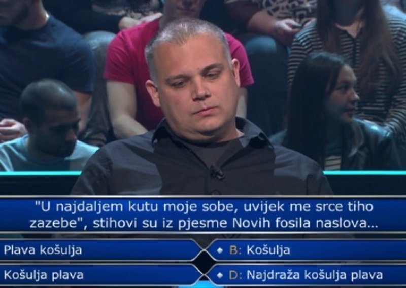 Pitanje o velikom hitu Novih fosila zaustavilo sjajnog natjecatelja iz Zadra