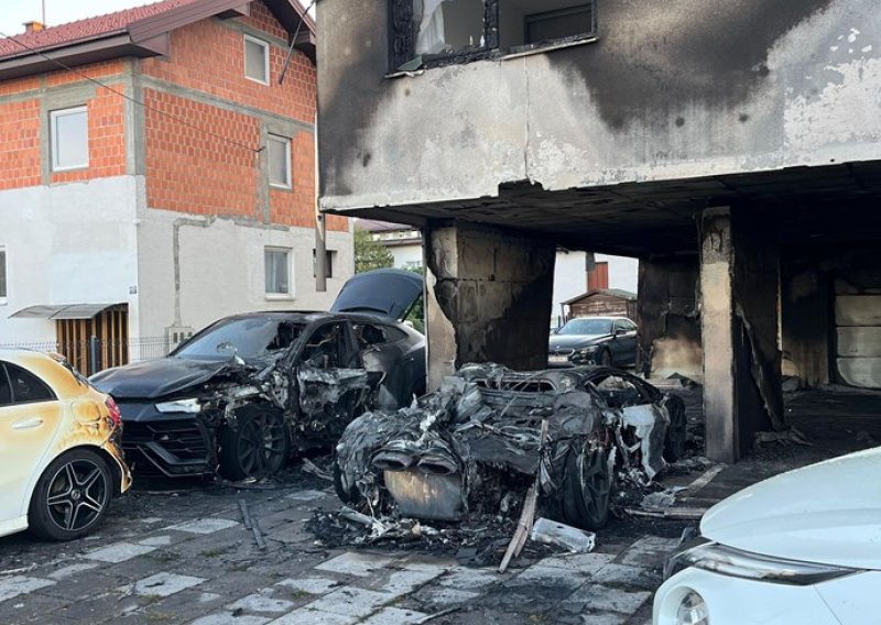 VIDEO Buktinja progutala luksuzni Lamborghini: Požar uz zgradu oštetio još tri automobila