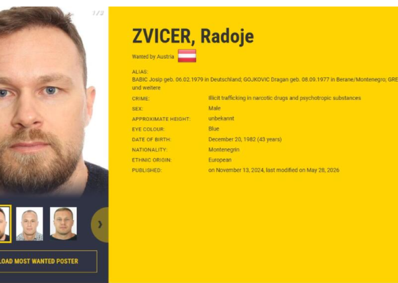 Austrija traga za Zvicerom i nudi 20.000 eura: Evo za što ga sumnjiče
