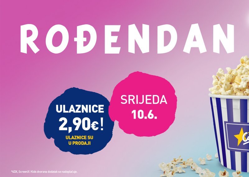 CineStar slavi rođendan - u srijedu, 10. lipnja ulaznice samo 2,90 eura!