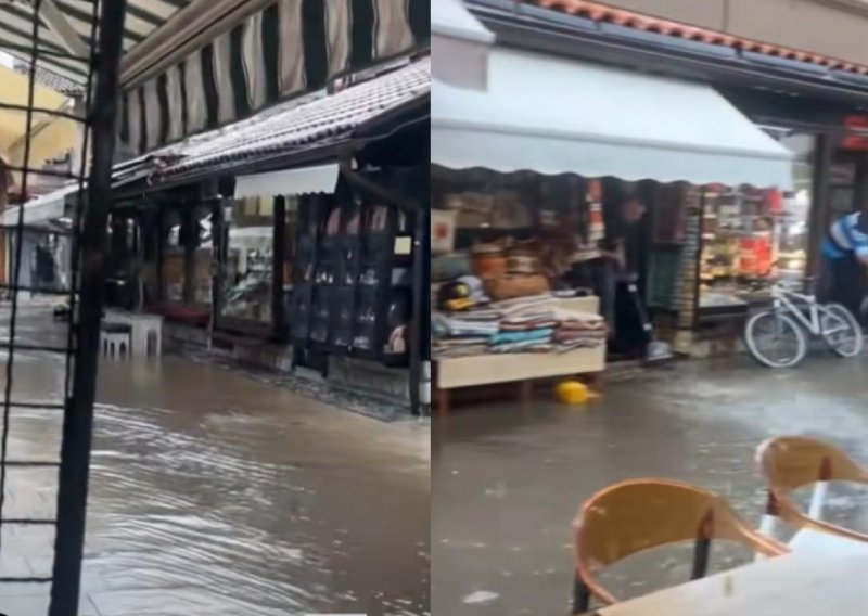 Nevrijeme napravilo kolaps u Sarajevu: Nezapamćena poplava na Baščaršiji