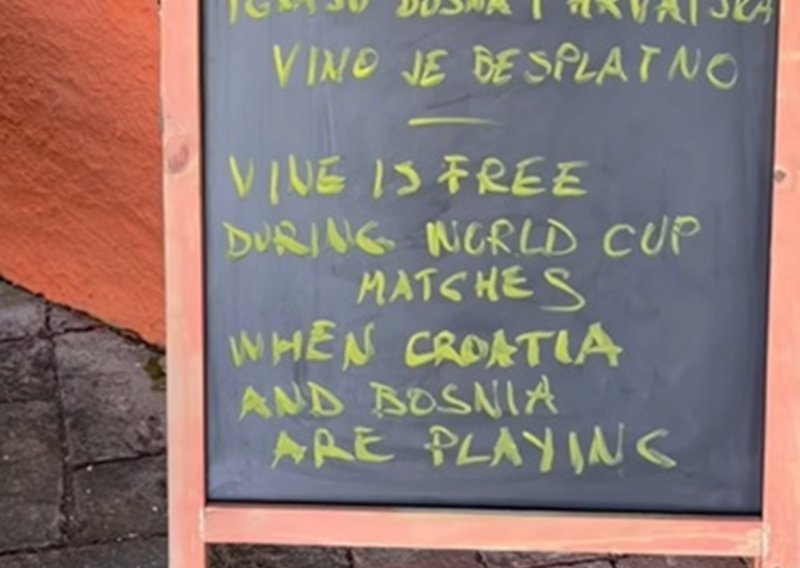 'Dok na Svjetskom prvenstvu igraju Bosna i Hrvatska, vino je besplatno'