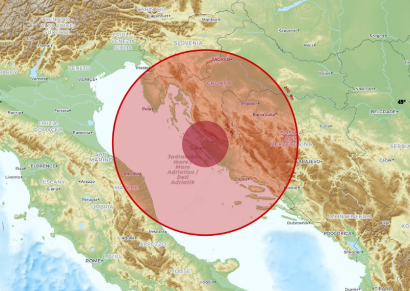 Potres zatresao područje oko Zadra: 'Dva udara za redom. Zadrmalo nam je prozore i vrata'