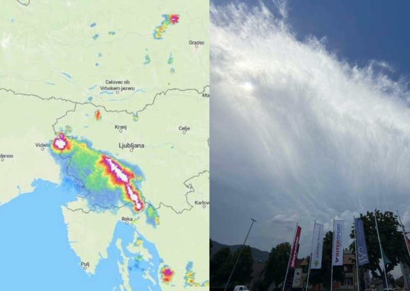 Grmljavinsko nevrijeme već stiglo u Sloveniju: Olujni sustav približava se Hrvatskoj