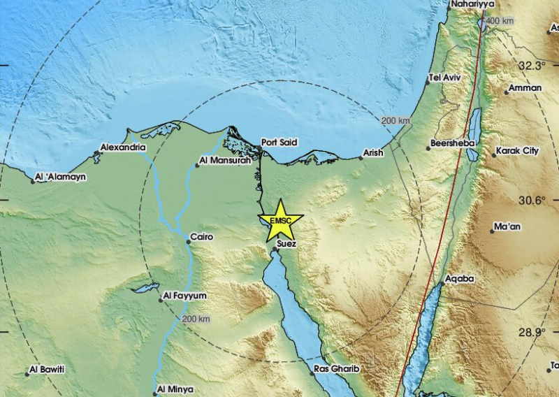 Potres magnitude 5,4 pogodio Egipat