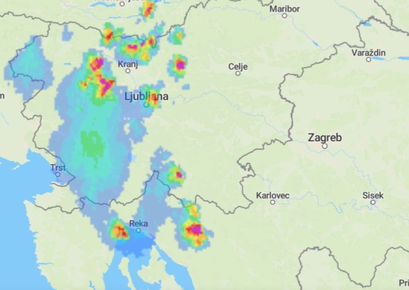 Nad Slovenijom se razvijaju kiša i tuča: Stižu i u dijelove Hrvatske