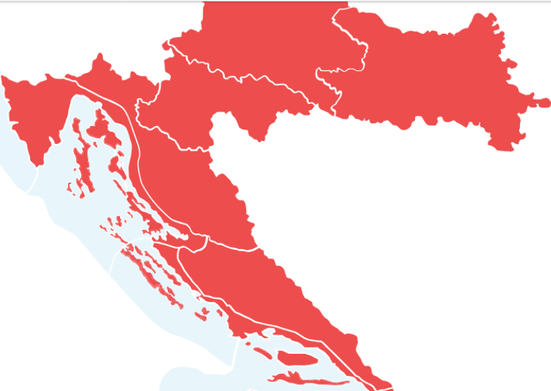 Izdano crveno upozorenje za cijelu Hrvatsku