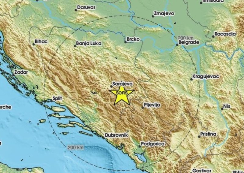 Tri potresa zatresla BiH: Najjači bio 3,6 po Richteru