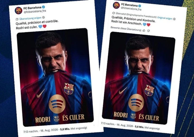 Barcelona predstavila Rodrija, a onda je zbog jedne greške internet eksplodirao od smijeha