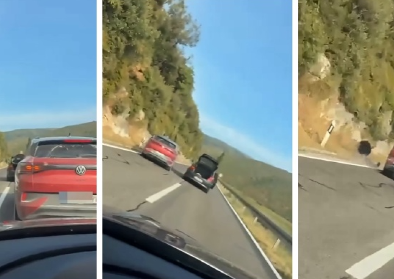 VIDEO Šokantni prizor na hrvatskoj cesti! Izašao iz auta, otvorio prtljažnik, a onda je krenula ludnica