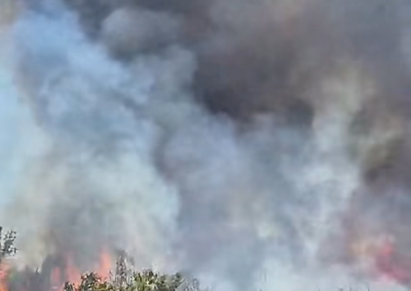VIDEO Veliki požar kod Drniša, u akciji dva kanadera: 'Gadno dimi, i to baš kad puše'