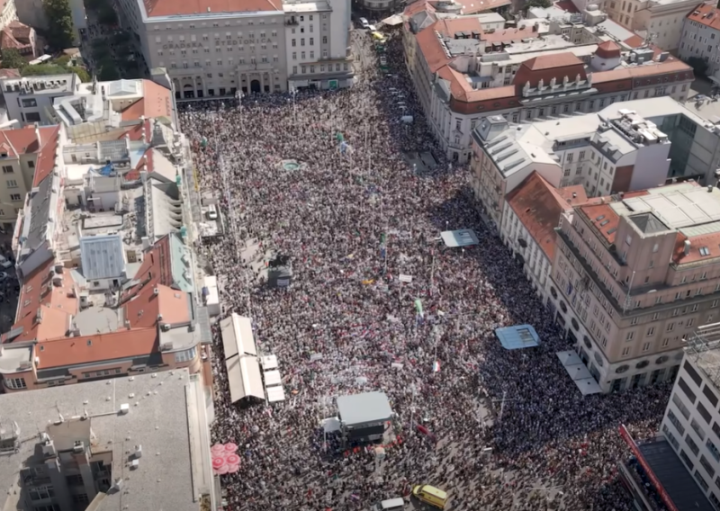 Organizatori objavili nove snimke prosvjeda iz zraka: 'Kažu da nas je bilo nekoliko tisuća. Bila je cijela Hrvatska!'